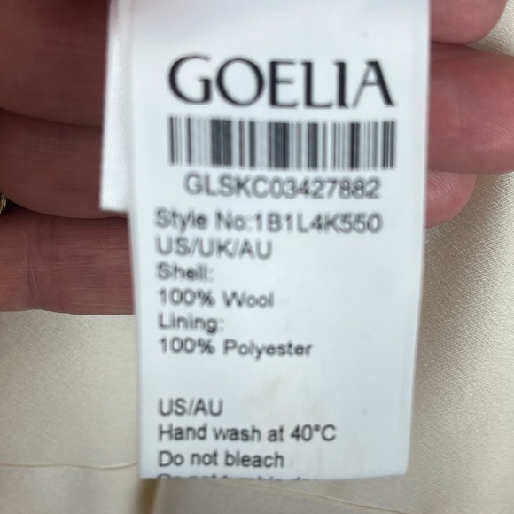 NWT GOELIA Off White Tailored Wool Dress Size 8 - Picture 10 of 15